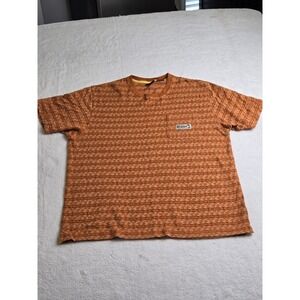 Howler Brothers Mens Orange Geometric Jacquard Pocket T-Shirt Cotton L